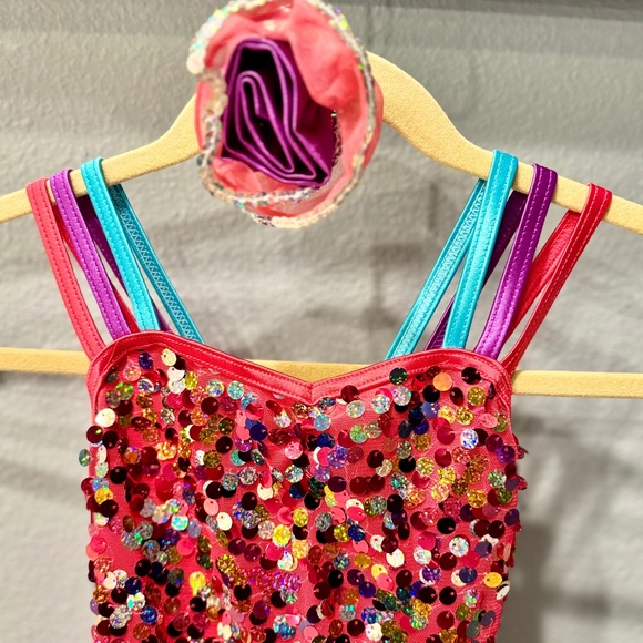 Rainbow sequin Weissman dance costume 10886 IC - Picture 4 of 9